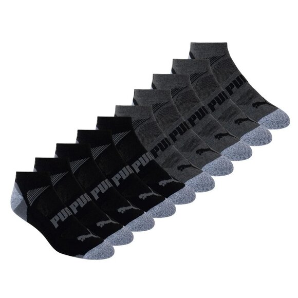 Puma Men’s No Show Socks 10 Pack Size 12-16 Coolmax Moisture-Wicking a0716 - Picture 1 of 8